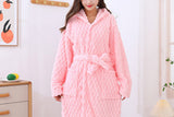 Towelling Wrap Bathrobe Thickened Coral Fleece Wrap Terry Toweling Dressing Gown Robe