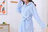 Towelling Wrap Bathrobe Thickened Coral Fleece Wrap Terry Toweling Dressing Gown Robe