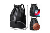 Sports Drawstring Backpack String Tote Gym Bag Dry Wet Separation Leisure Bag