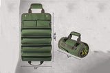 Hardware Tool Storage Bag Roll Up Tool Bag with Detachable Zipper Pouch