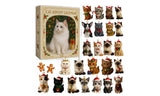 2D Cat Advent Calendar with 24 Acrylic Kitten Ornaments Christmas Countdown