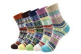 5 Pairs Winter Warm Knitting Women Socks Vintage Style Soft Thick Socks
