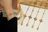 Elegant Steel Clover Charm Bracelet