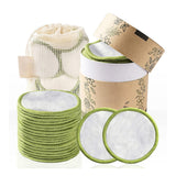 20Pcs Reusable Makeup Remover Pads with a Mesh Bag and Storage Box
