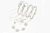 5Pcs Stainless Steel Open Cuff Bracelets Set