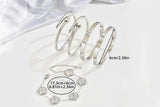 5Pcs Stainless Steel Open Cuff Bracelets Set