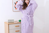 Towelling Wrap Bathrobe Thickened Coral Fleece Wrap Terry Toweling Dressing Gown Robe