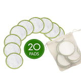 20Pcs Reusable Makeup Remover Pads with a Mesh Bag and Storage Box