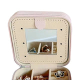 Initial Letter Travel Jewelry Box Jewelry Organizer Case with Mirror