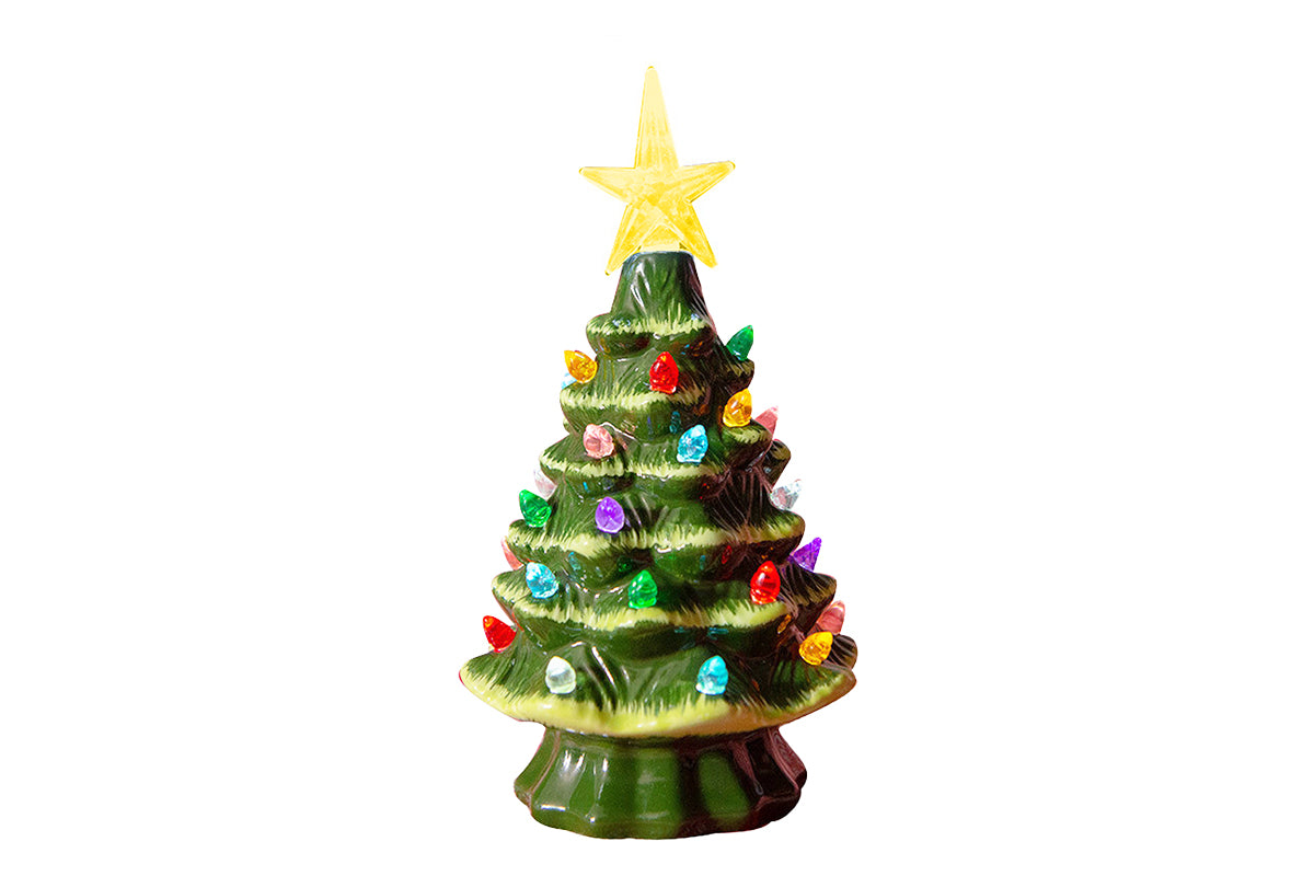 Vintage Ceramic Christmas Tree Lamp With Star Topper Sensualsale 2509