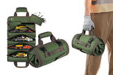 Hardware Tool Storage Bag Roll Up Tool Bag with Detachable Zipper Pouch