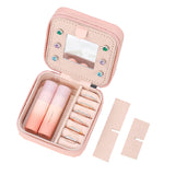 Initial Letter Travel Jewelry Box Jewelry Organizer Case with Mirror