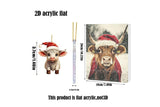 24Pcs Highland Cow Acrylic Ornaments Christmas Advent Calendar