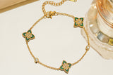Elegant Steel Clover Charm Bracelet