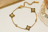Elegant Steel Clover Charm Bracelet