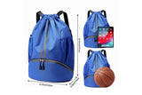 Sports Drawstring Backpack String Tote Gym Bag Dry Wet Separation Leisure Bag
