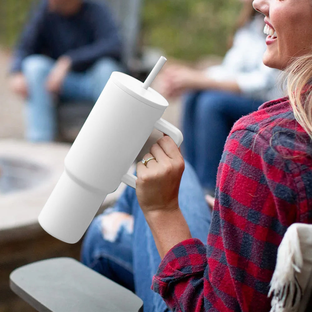 40oz Stainless Steel Tumbler Insulated Cup with Handle and Straw – sensualsale