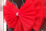 Organza Red Bow Christmas Wall Decorations for Door