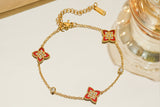 Elegant Steel Clover Charm Bracelet