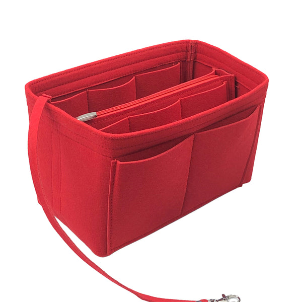Felt Bag Organiser Handbag Insert Liner Tote - Red