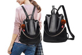 Women PU Leather Anti-theft Backpack School Bags Travel Backpack
