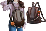Women PU Leather Anti-theft Backpack School Bags Travel Backpack