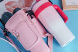 40 OZ Water Bottle Carrier Bag with Pouch and Adjustable Shoulder Strap