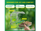 Window Bird Feeder with Detachable Seed Tray for Small Birds