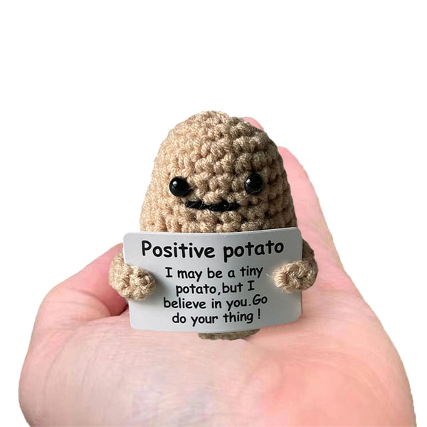 Mini Crochet Doll with Positive Card