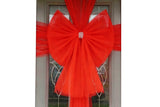 Organza Red Bow Christmas Wall Decorations for Door