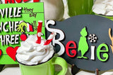 Set of 9Pcs Christmas Grinch Tiered Tray Decoration Xmas Farmhouse Table Sign