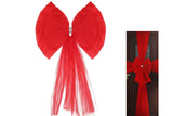 Organza Red Bow Christmas Wall Decorations for Door