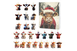 24Pcs Highland Cow Acrylic Ornaments Christmas Advent Calendar