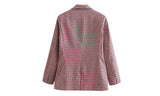 Check Double Breasted Blazer