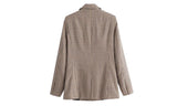 Check Double Breasted Blazer