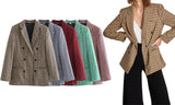Check Double Breasted Blazer