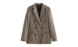Check Double Breasted Blazer