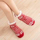 2 Pairs Women's Snowflake Fuzzy Slipper Socks