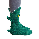 1 Pair Unisex Christmas Knit Crocodile Socks Cute Cartoon Animal Pattern