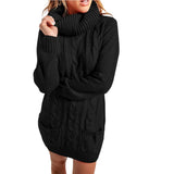 Women's Turtleneck Knited Sweaters Dress