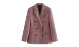 Check Double Breasted Blazer