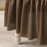 4Pcs Soft Seersucker Fabric Removable Chair Covers with Lace Skirt