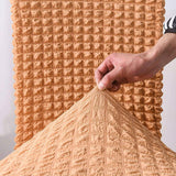 4Pcs Soft Seersucker Fabric Removable Chair Covers with Lace Skirt