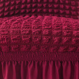 4Pcs Soft Seersucker Fabric Removable Chair Covers with Lace Skirt
