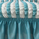 4Pcs Soft Seersucker Fabric Removable Chair Covers with Lace Skirt