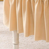 4Pcs Soft Seersucker Fabric Removable Chair Covers with Lace Skirt