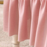 4Pcs Soft Seersucker Fabric Removable Chair Covers with Lace Skirt
