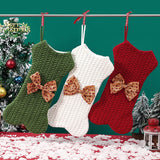 Bone Shaped Knitted Christmas Stockings Xmas Candy Bags Xmas Hanging Ornaments