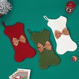 Bone Shaped Knitted Christmas Stockings Xmas Candy Bags Xmas Hanging Ornaments