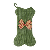 Bone Shaped Knitted Christmas Stockings Xmas Candy Bags Xmas Hanging Ornaments